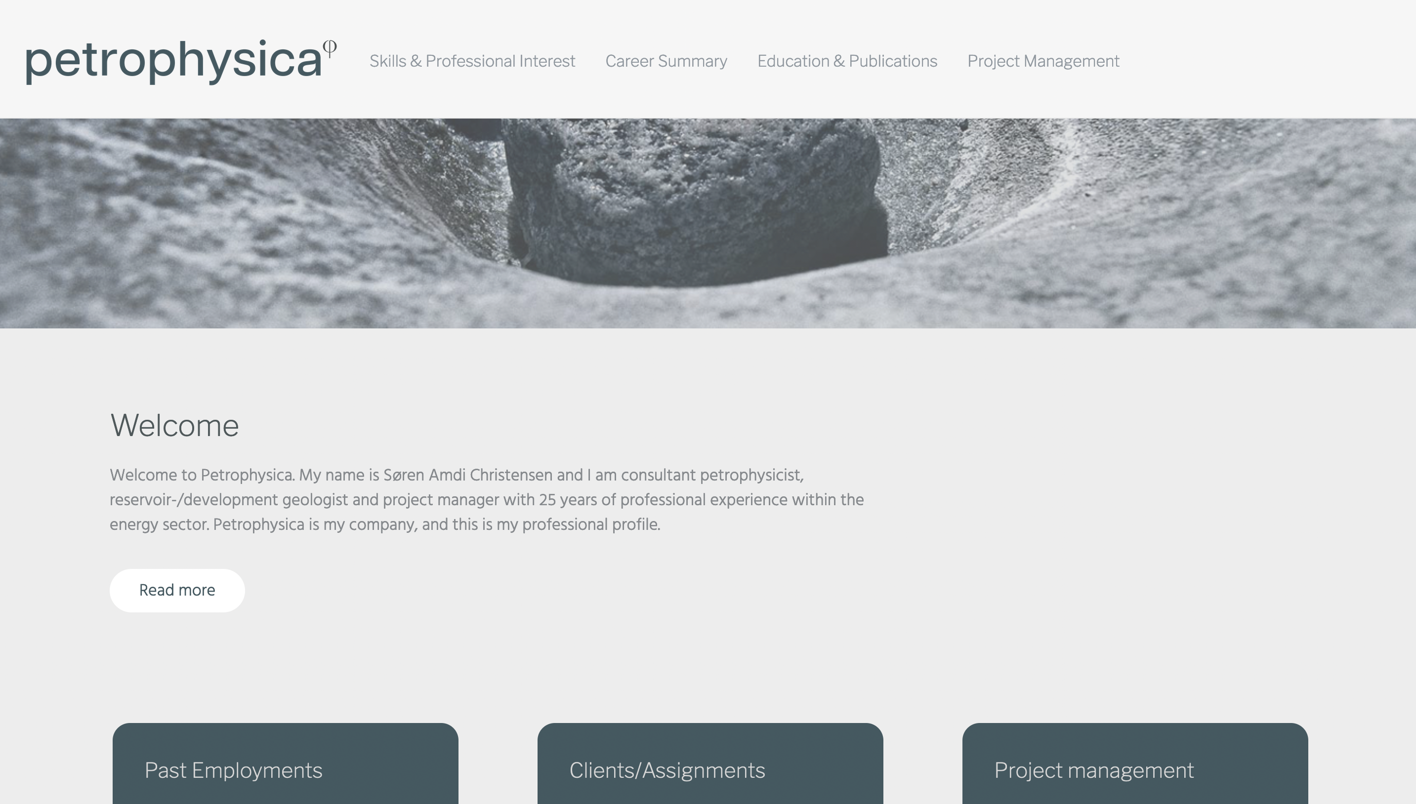 Website for Petrophysica.net developed & designed by Augusta Christensen
