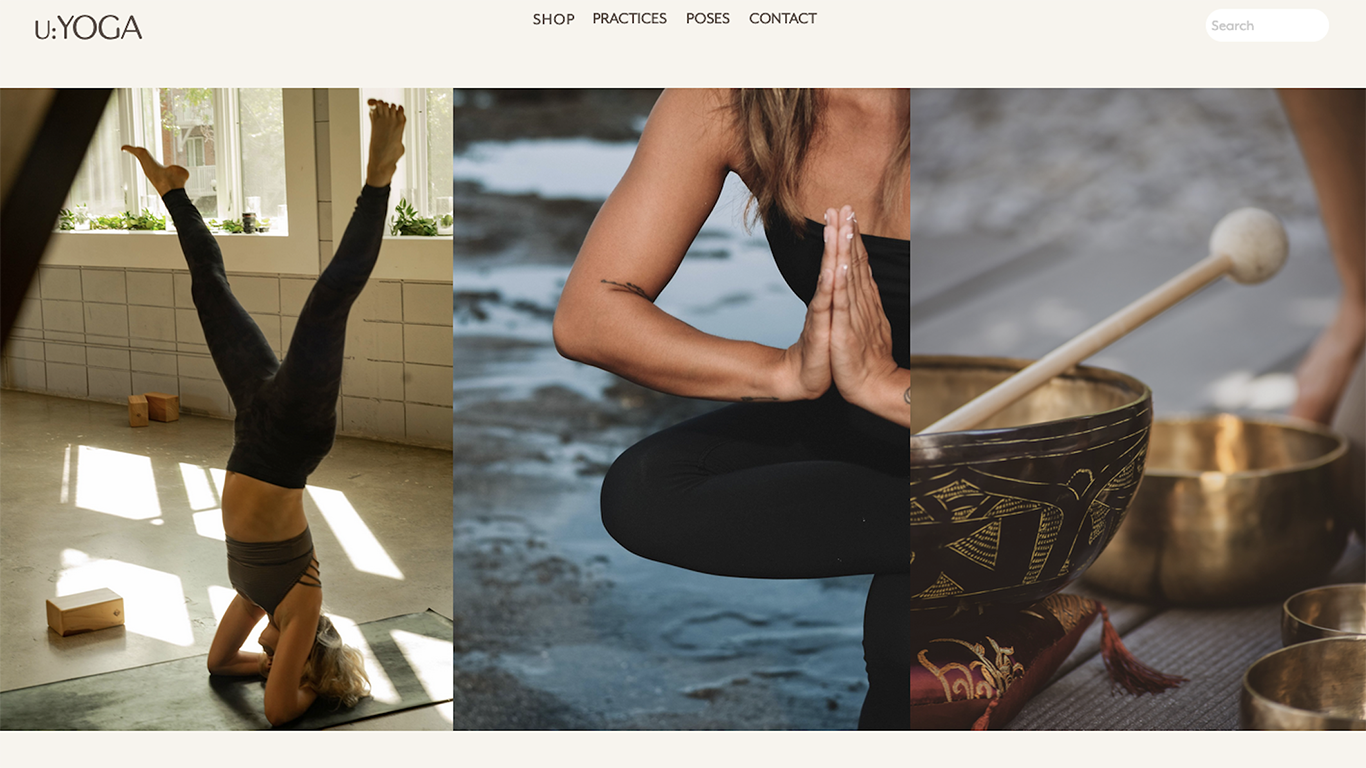 Website working with database, fictional shop called u:Yoga. Developed & designed by Augusta  Christensen